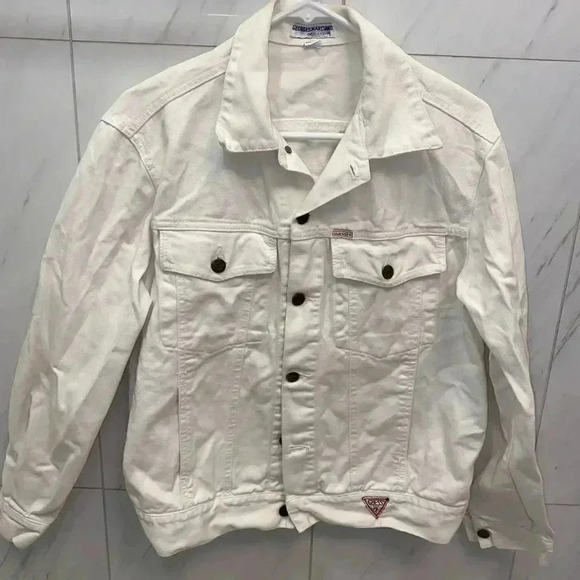 Vintage Guess White Denim Jacket - Picture 1 of 4